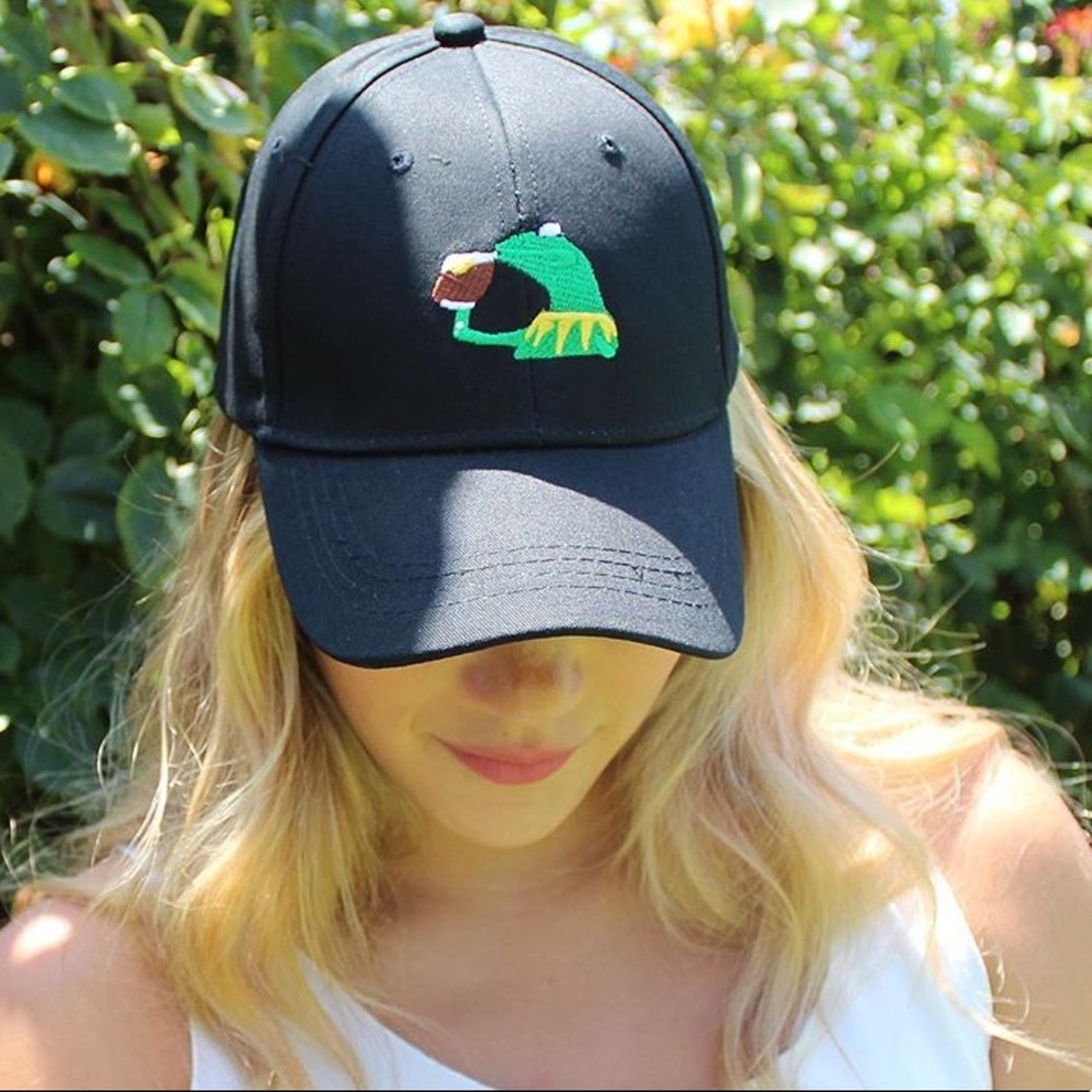 Kermit Sips Tea Gossip Baseball Cap